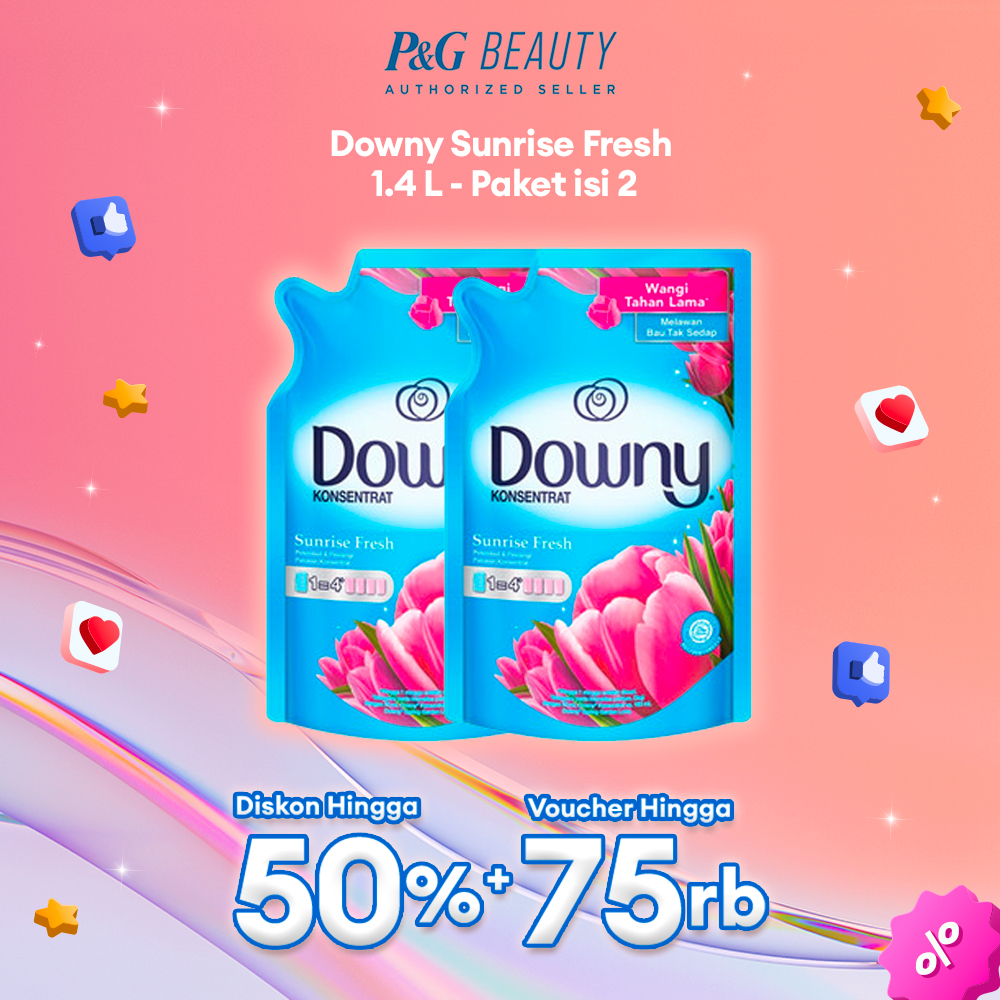 	 Downy Sunrise Fresh Pewangi dan Softener 1.4 l - Isi 2	