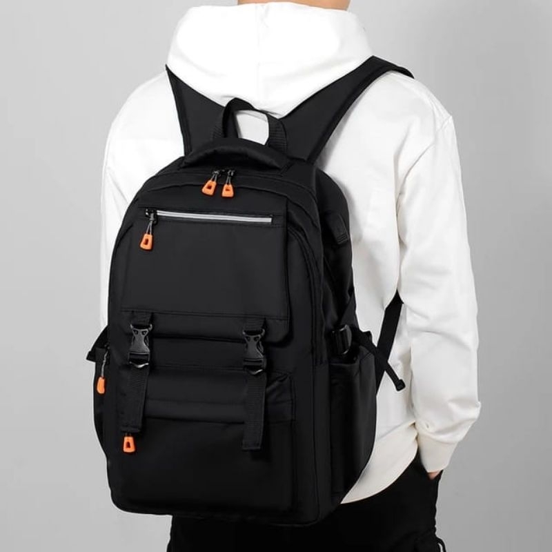 gh-bag Tas Sekolah Ransel Backpack Cowok Cewek SMP SMA SMU Kuliah Murah Kent Kent cordura Murmer hitam Kanvas