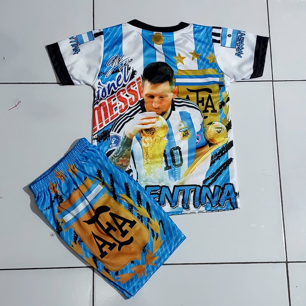 SETELAN MESSI SETELAN BAJU BOLA ARGENTINA/BAJU BOLA ANAK ARGENTINA MESSI