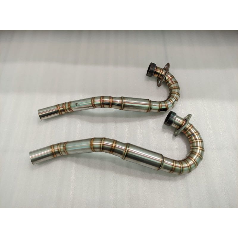 Pipa header 28/32 full cacing power boom stainless leher knalpot motor crf klx dtracker wr 155 tril 