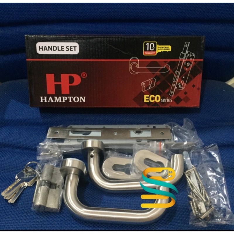 Kunci + Handle Set Pintu Aluminium Hampton 3085