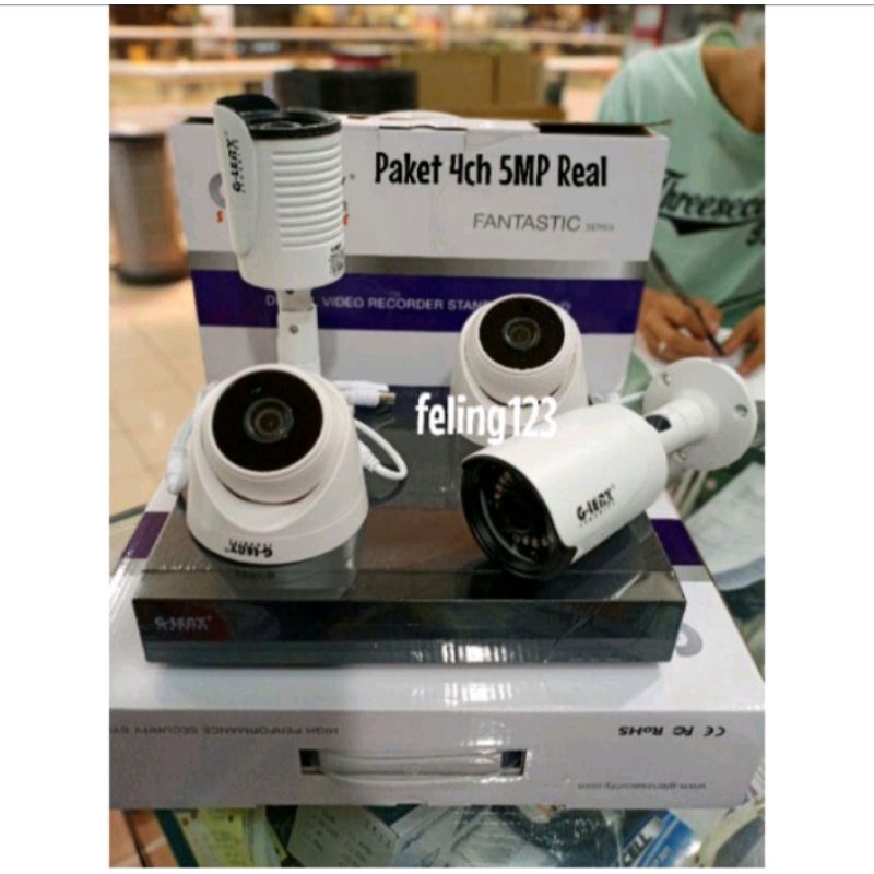 Paket CCTV Glenz 8Ch 4 Kamera Glenz 5MP Real 2560P Komplit Hdd 1TB