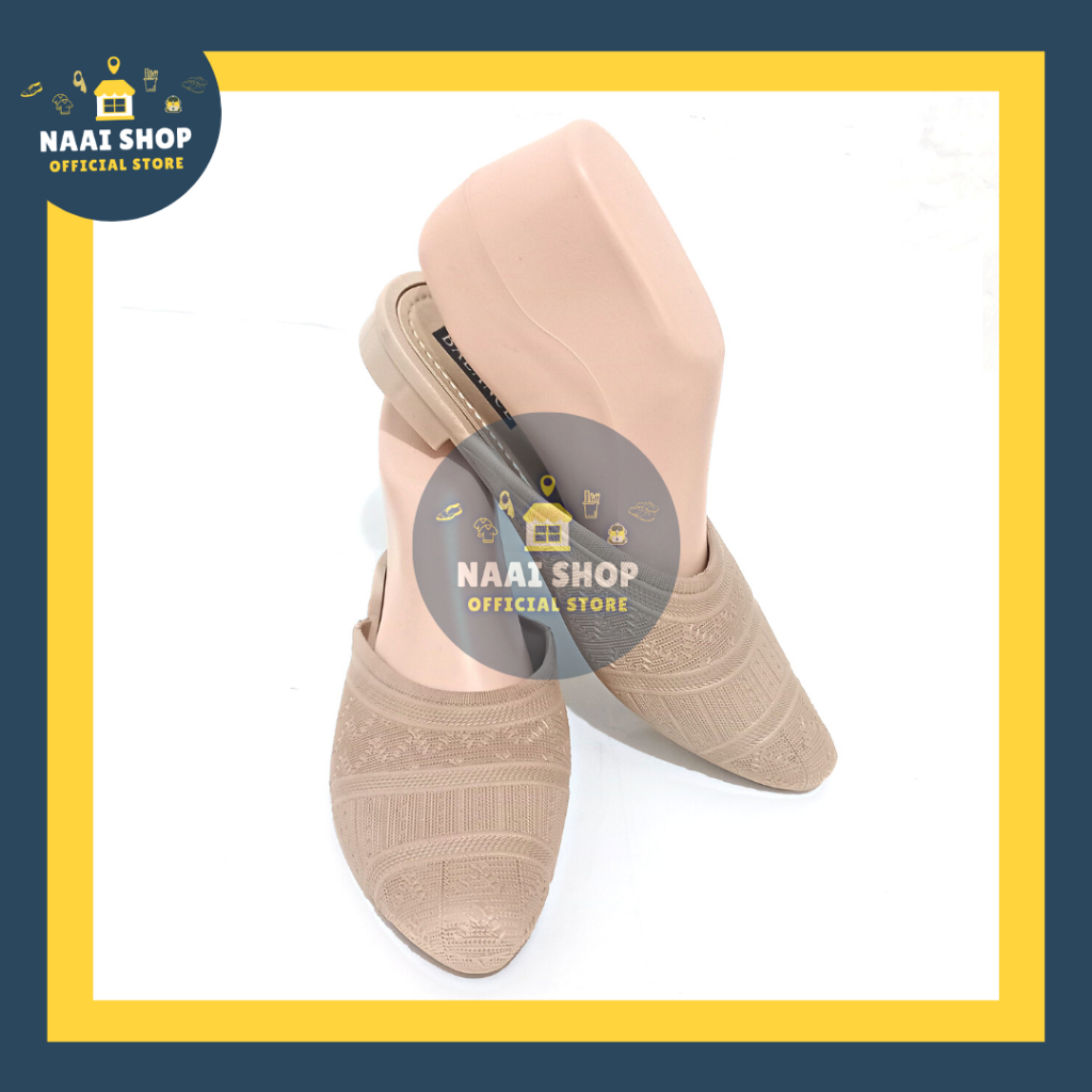 Sepatu Mule Wanita Motif Renda Size 36-40 Heels -+ 2 CM Selop Bustong Jelly Soft Color Korea Style Kekinian Slip On Karet Cewek Murah Jelly Shoes Formal Kasual Terbaru Slop Kerja Kuliah Sepatu Sandal Fashion Import Premium Mules Balance 1625 Naai Terlaris