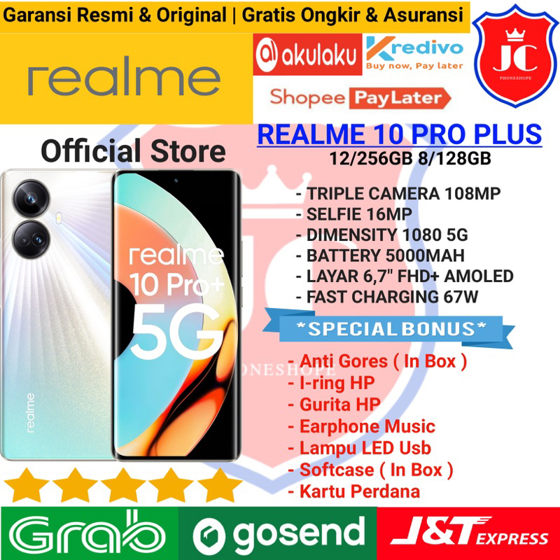 REALME 10 PRO PLUS + 5G RAM 8/128GB 12/256GB GARANSI RESMI - BONUS