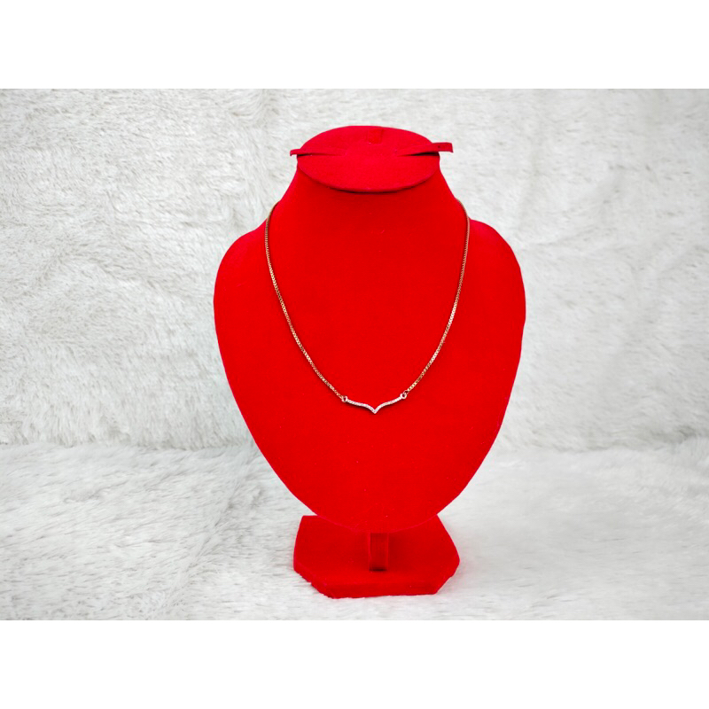 kalung Fuji titanium lapis emas