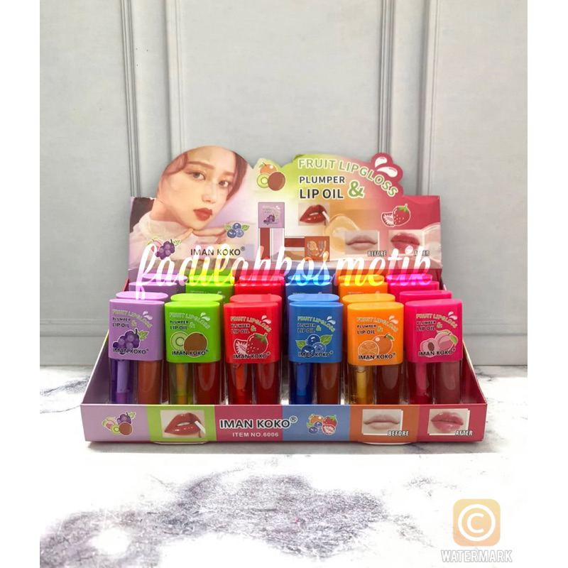 [LUSINAN] Lip Oil Lipgloss Iman of Noble Matte Gloss Fruit Edition 2in1