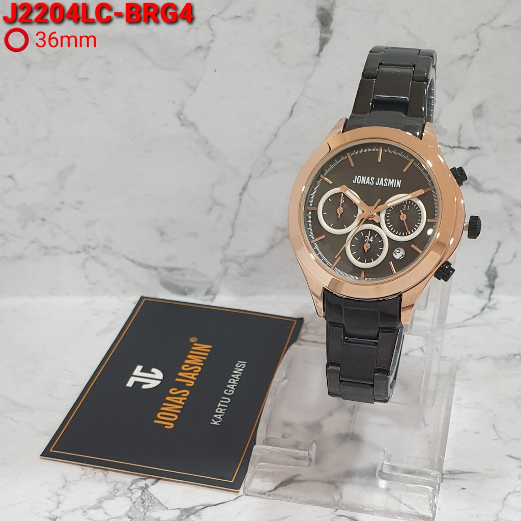 BEST SELLER JAM TANGAN WANITA JONAS JASMIN ORIGINAL 2204 P180 TALI RANTAI CHRONO ON DM 3.6 FREE BOX &amp; BATERAI || JAM TANGAN FASHION WANITA JAM TANGAN CEWEK MURAH