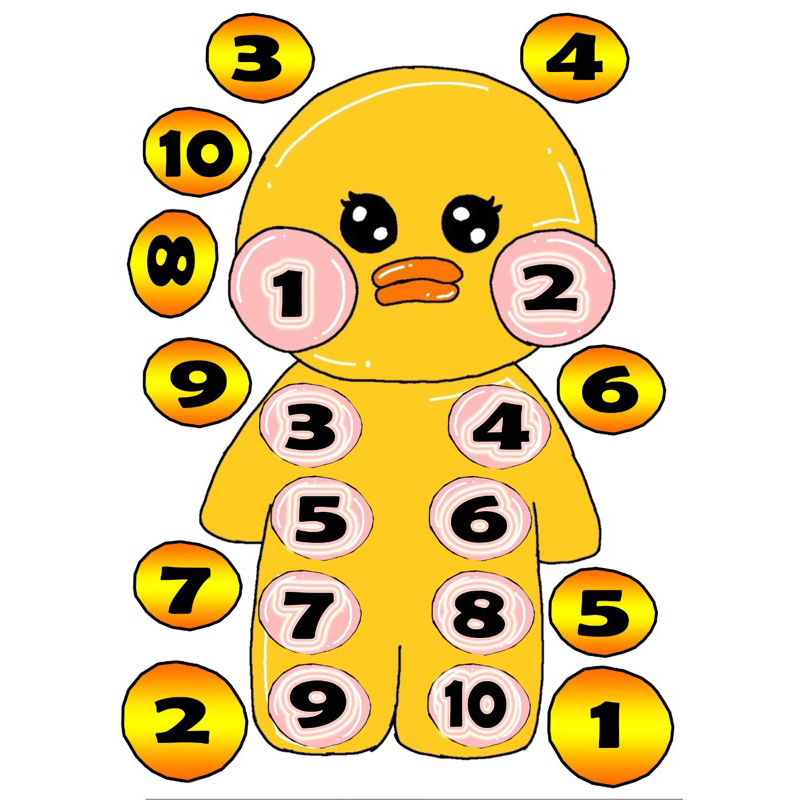 Pepper Duck Angka Mainan edukasi Menempel Angka