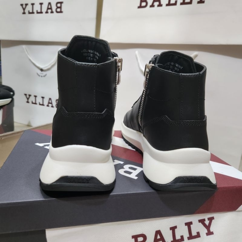 sepatu pria bal ly boot sneaker cowok kulit hitam men shoes high end sleting samping mirror p1shoes