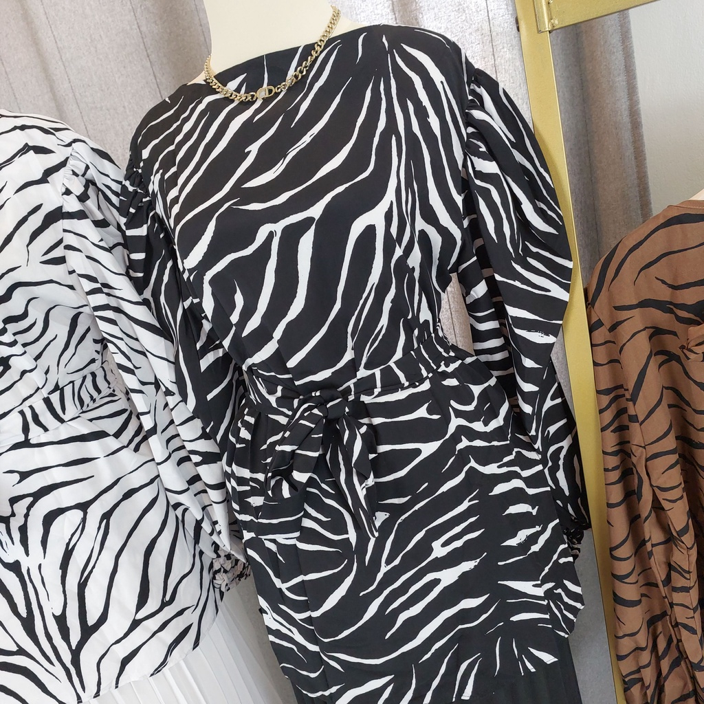 SETELAN ZEBRA ROK PLISKET FASHION WANITA IMPORT BANGKOK CODE S1 DYDY