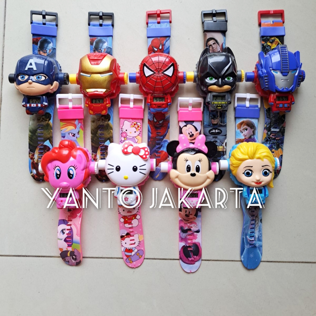 JAM TANGAN ANAK PEREMPUAN KARAKTER HELLO KITTY PROYEKTOR