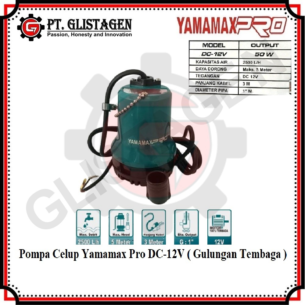 Pompa Celup Yamamax Pro DC 12V / Submersible Pump Yamamax Pro Gulungan Kawat Tembaga