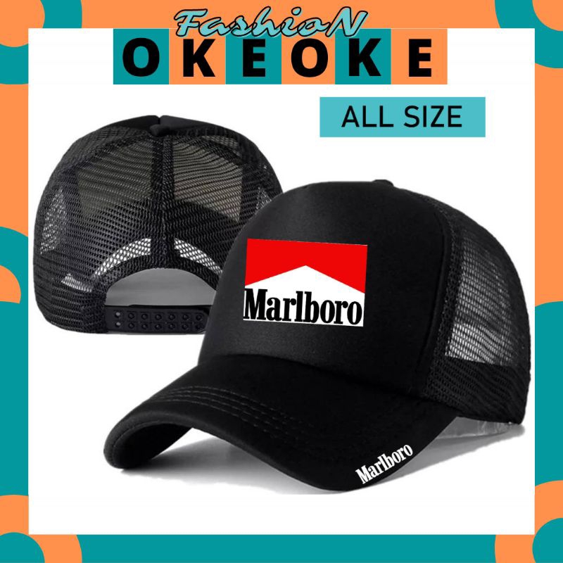 OkeOkeFashion Topi Trucker MARLBORO - Topi Distro MARLBORO Logo - Topi MARLBORO Premium - Topi Pria 