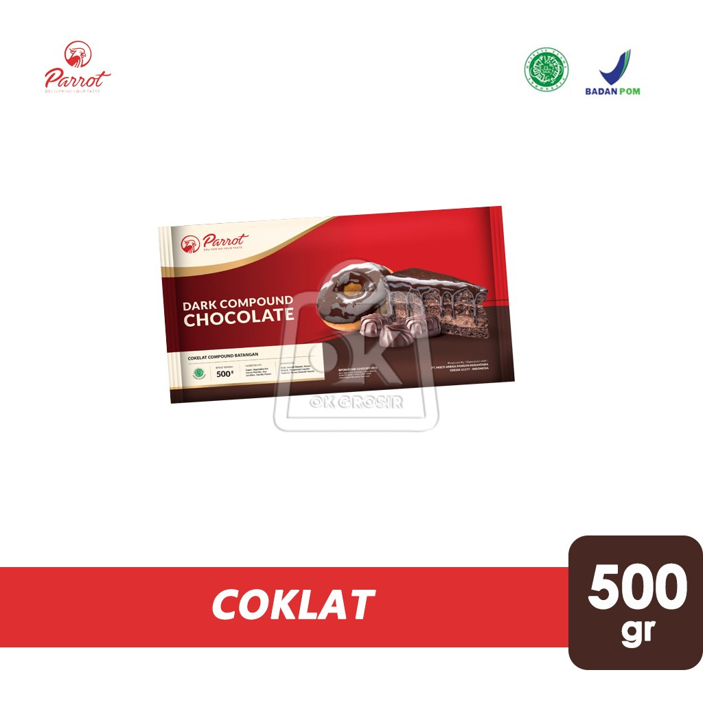 

Coklat Dark Parrot / Chocolate Compound Dark ( 500gr )