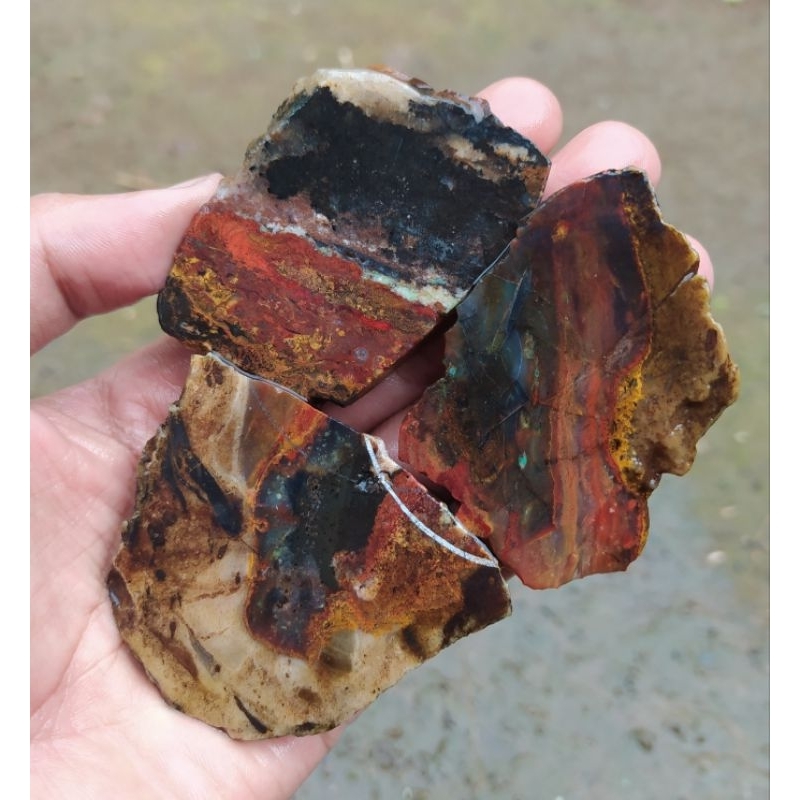 batu akik bahan lempengan pancawarna batu garut borongan hemat berkualitas