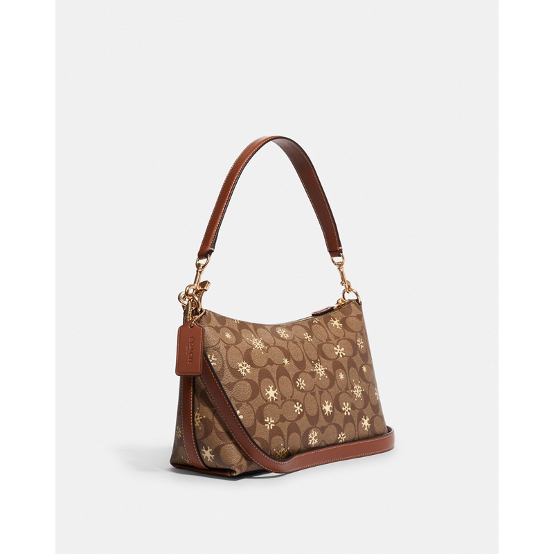 Coach Clara Shoulder Bag In Signature Canvas With Snowflake Print (CE586)