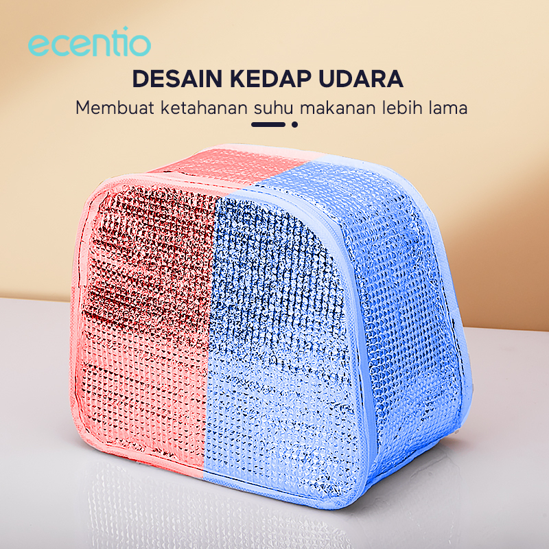 ecentio Tas Bekal Makanan Lunch Bag Anak Lucu Anti Air Tahan Panas Dan Dingin Alumunium Tas Kotak Makan Sekolah