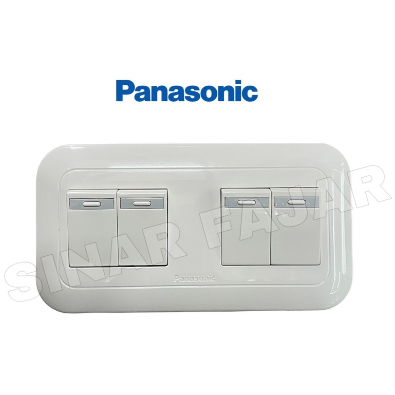 SAKLAR SERI + SAKLAR SERI PANASONIC 2 GANG PUTIH