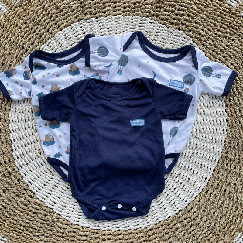 3Pcs Jumper Bayi Bodysuit Motif Full Sablon Jumper Bayi Newborn DNW BABY