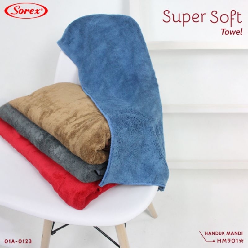 Sorex HM 903 Handuk Mandi Dewasa Microfiber Towel Motif polos Lembut Daya Serap Tinggi