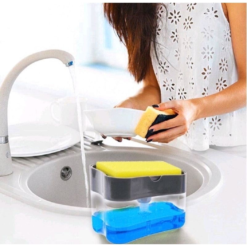 Dispenser sabun cuci piring/soup pump sponge caddy dispenser pompa sabun cuci piring