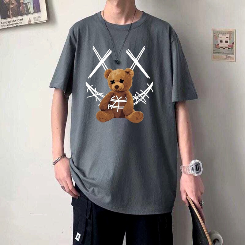 BAJU KAOS OVERSIZE BEAR DISTRO LENGAN PENDEK PRIA ATASAN COWOK FASHION