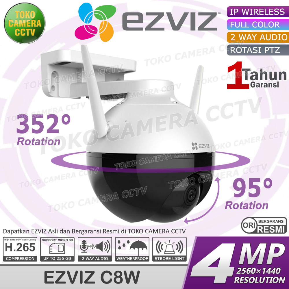 CCTV WIFI KAMERA IP CAMERA WIRELESS EZVIZ C8W PTZ 360 4MP 2K