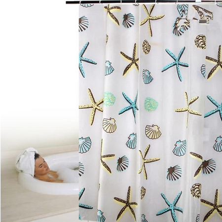 Tirai Kamar Mandi PEVA Anti Air Sudah Dilengkapi Ring Pengait / Tirai Penutup Kamar Mandi Serbaguna / Gorden Shower Curtain Motif