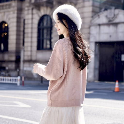 【Elegant】Korean Round Neck Long Sleeve Pullover Sweaters 7504