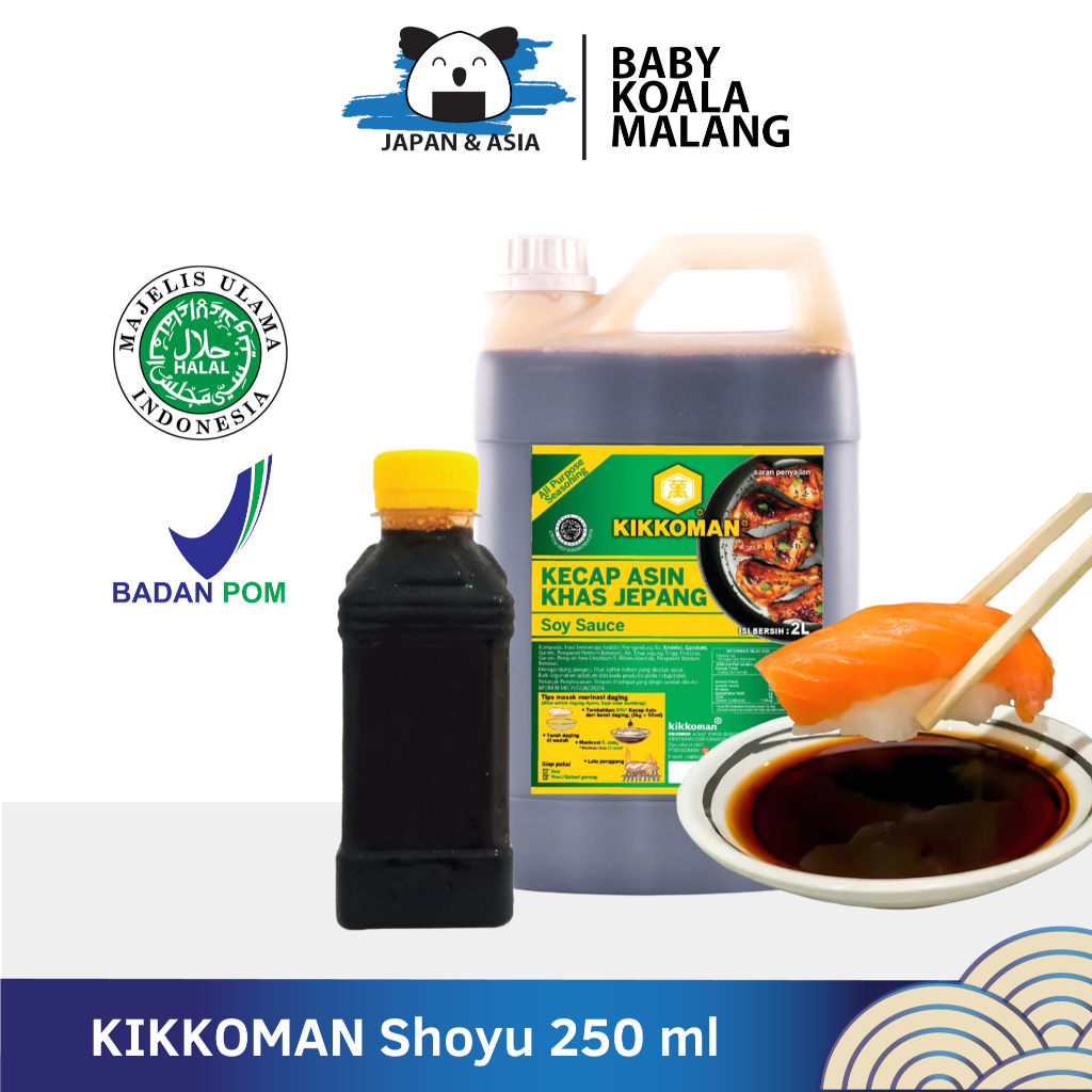 

KIKKOMAN Shoyu Kecap Asin Jepang 250 ml Halal..