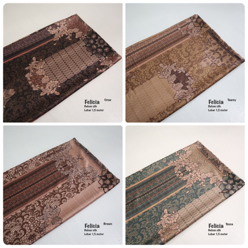 Kain silk motif FELICIA | kain batik modern | bahan batik bagus