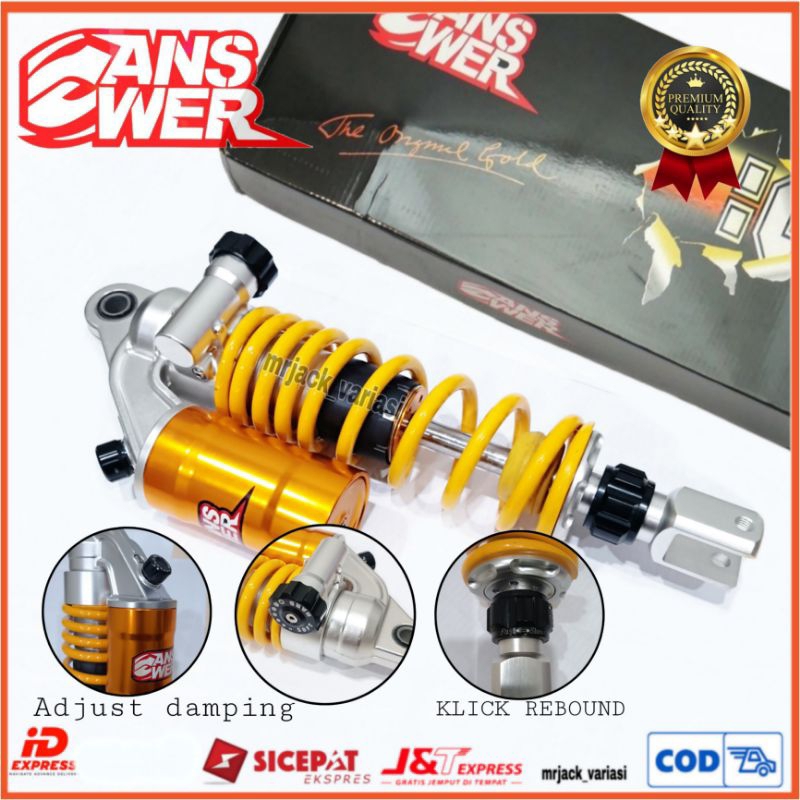 Shock belakang  Vario Old/New Answer type 009 Matic 330 Vario Old/New,Beat,Mio Warna Yellow,red,grey
