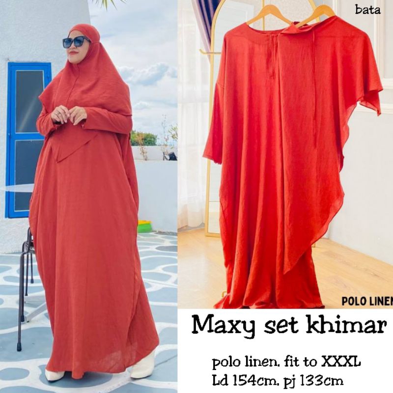 Maxy Set Khimar Jumbo warna Bata