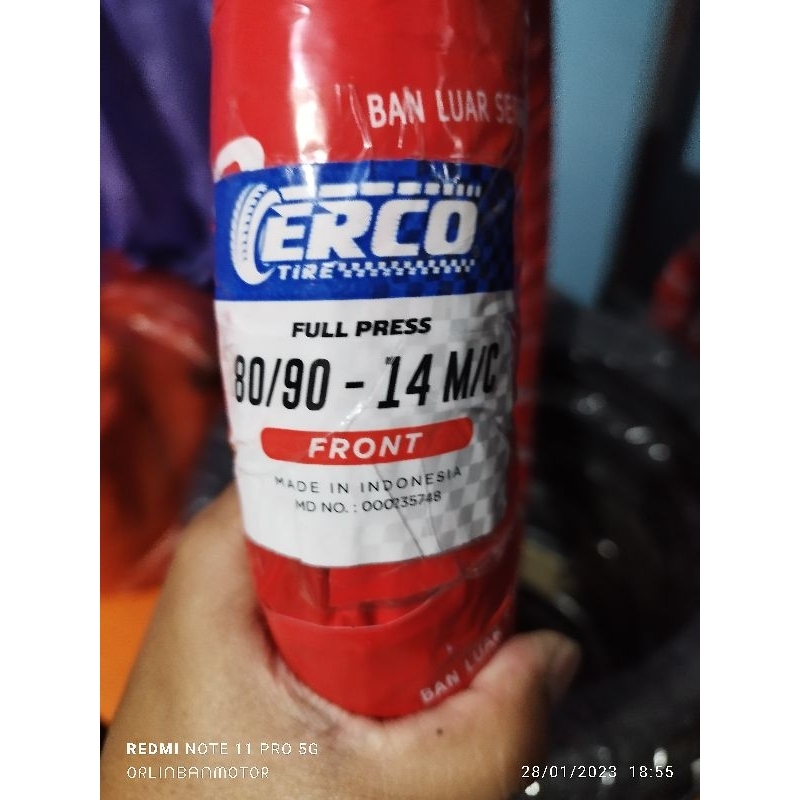 Ban Erco 80/90-14 Tube type/Ban Depan Erco Beat/Ban Erco Depan Vario125/Ban 80/90-14 Erco Mio Soul G