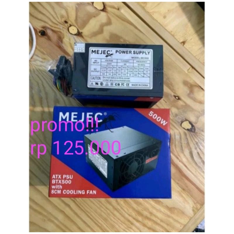 Power Supply PC 500W MEJEC PSU Komputer