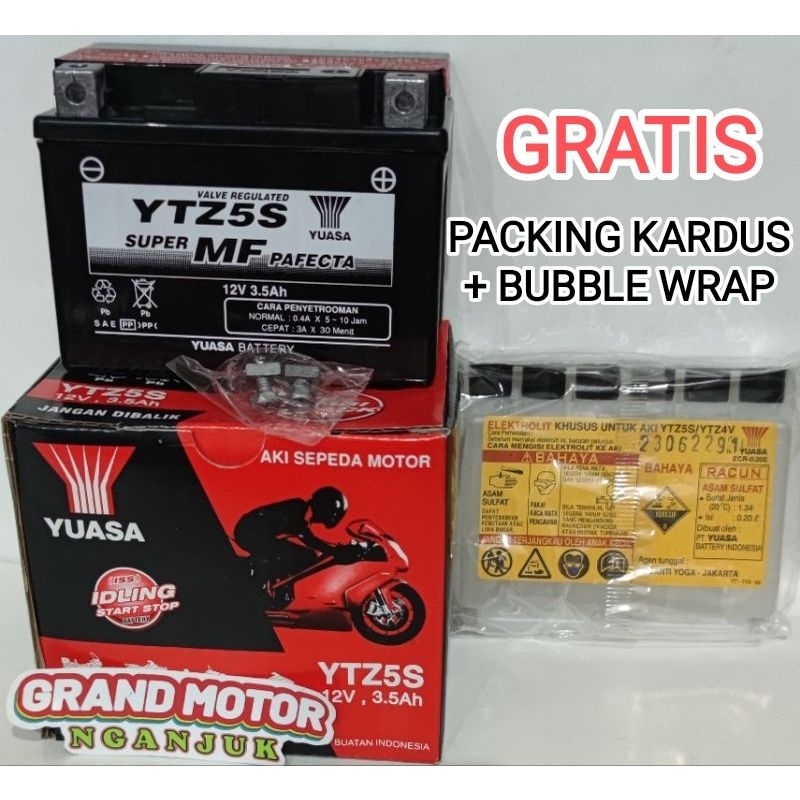 Aki Kering Motor Accu Yuasa YTZ5S Karisma Supra X125 Beat Scoopy Vario Spacy Revo Mio J Shogun 125 S