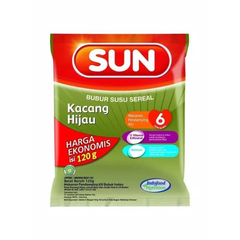 SUN EKONOMIS SACHET 120 GR / MPASI 6 BULAN / SUN EKONOMIS / BUBUR BAYI BERAS MERAH PISANG / SUN BERAS MERAH /  BUBUR BAYI 6 BULAN