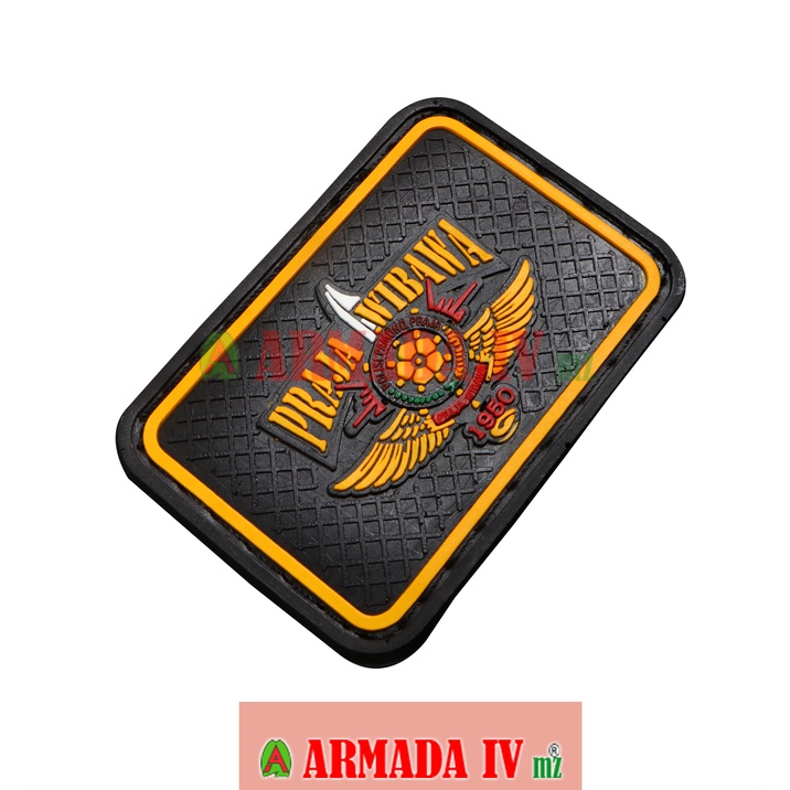 Patch Rubber Velcro Praja Wibawa Satpol PP Rekatan POL PP Kotak