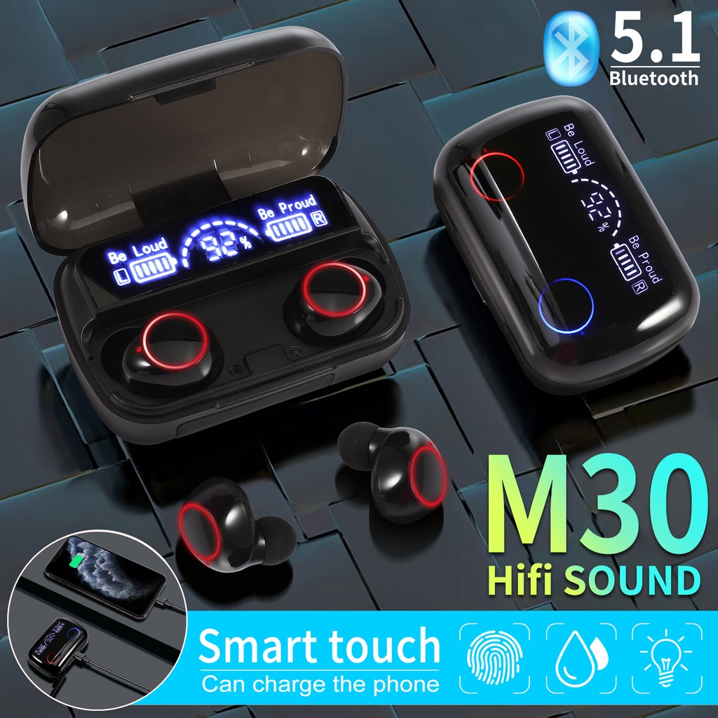 VICLOOK COD M10/M30 Headset Bluetooth TWS LED Display Earphone Wireless Smart Touch Headphone 3500mAh