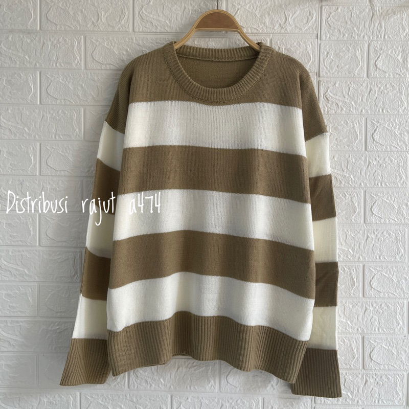 SWEATER RAJUT OVERSIZE MAYUBI MOTIG BLASTER ATASAN LENGAN PANJANG KNITTED OVERSIZE WANITA