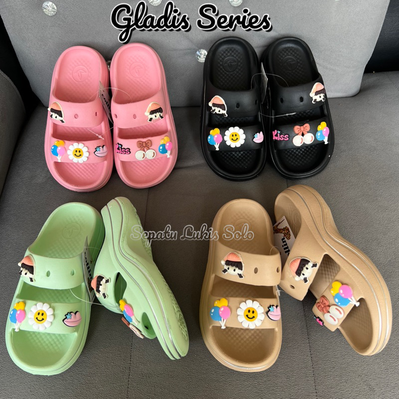Sandal Slop Fuji wedges anak motif gladis