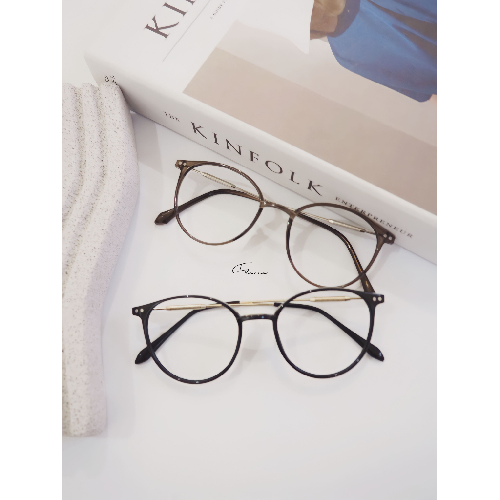 Flavia Eyewear - Kacamata Irish Acetat Tangkai Besi (custom minus, photochromic, blueray, bluechromic dan photobrown)