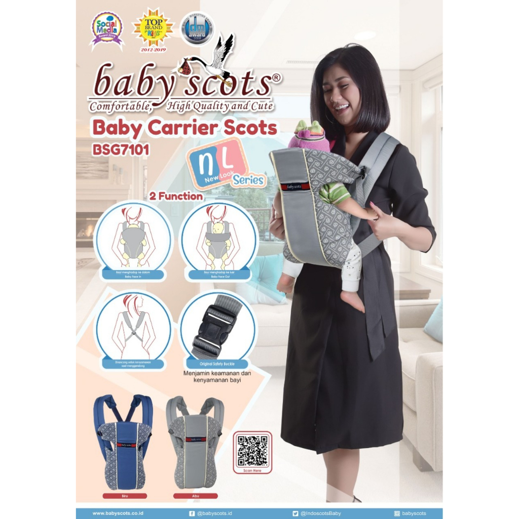 Baby Scots Baby Carrier Series New Looks BSG7101 / Gendongan Bayi BSG7101