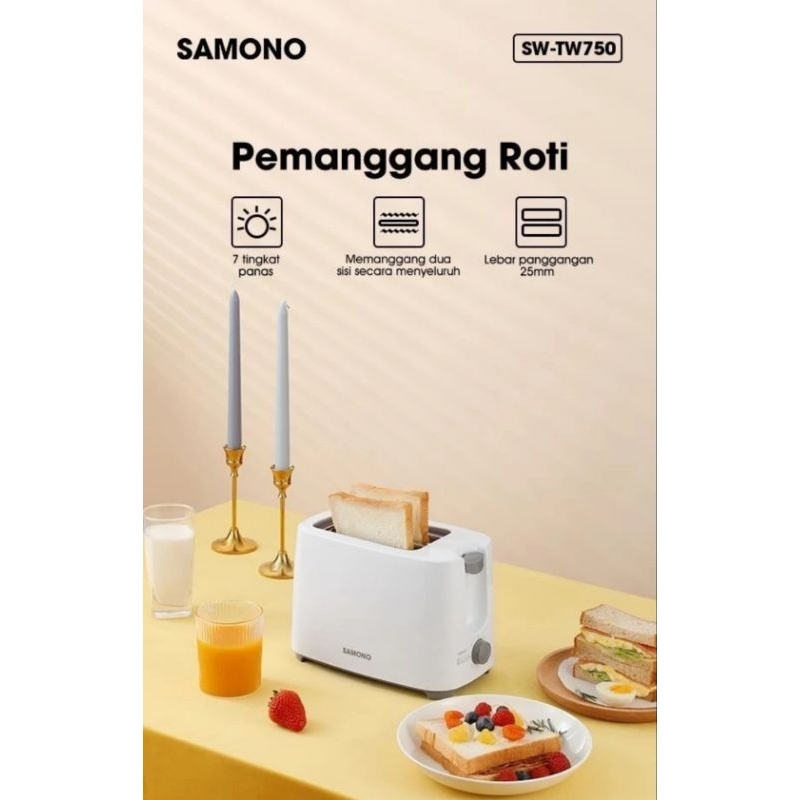 SAMONO Pop Up Toaster Roti / Pemanggang Roti - SW - TW750