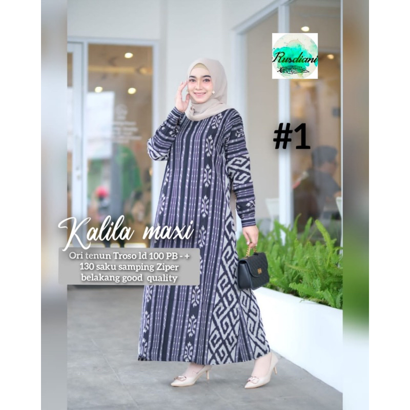 DRESS KALILA MAXI DRESS TENUN TROSO ORI LONGDRESS TENUN TROSO