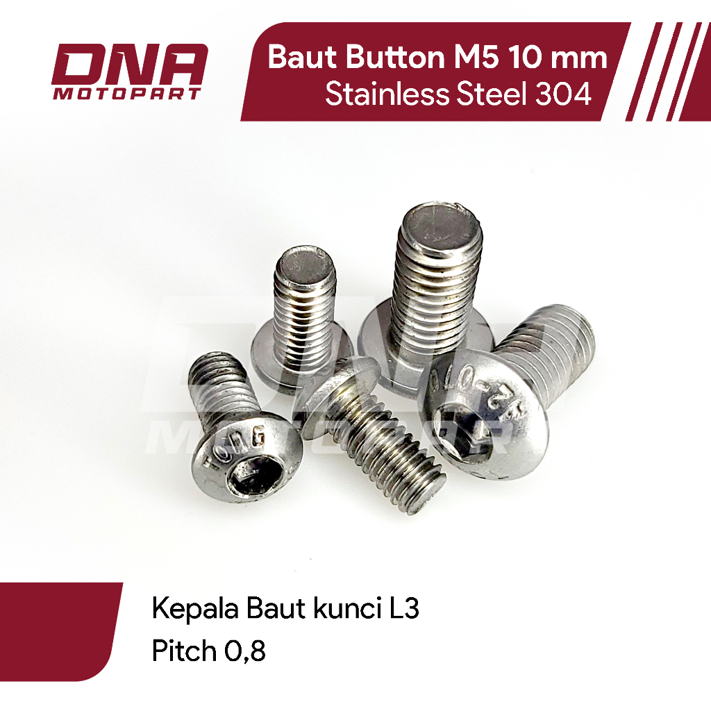 BAUT BUTTON M5 15MM 10MM 20MM 30MM 40MM 50MM STAINLESS STEEL