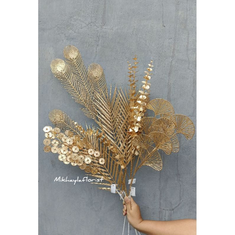 Daun gold emas plastik // Ginkgo plastik