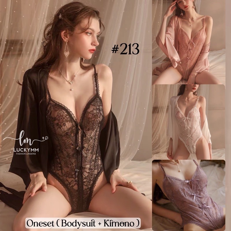 Sexy lingerie kimono bodysuit satin baju tidur sexy lingerie wanita / Lingerie kimono satin sexy bod