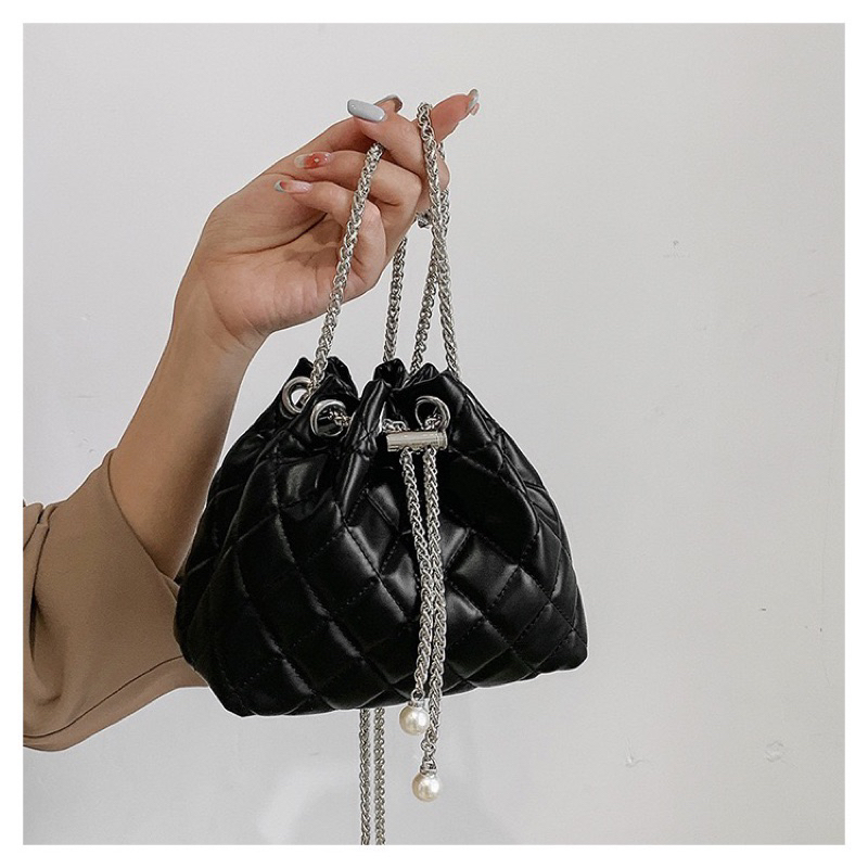 Tas Selempang Kulit Wanita Tas Cewek Kecil Rantai Slingbag Bucket Bag BX 1512