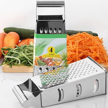 Parutan Menara Grater Stainless Steel 4 sisi Parutan Sayuran Dapur Menara 4 in 1 Parutan Keju Wortel Serbaguna TERMURAH TERLARIS